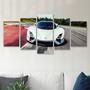 Imagem de Quadro Mosaico Decorativo Carro Correndo Branco Corrida Esportivo