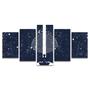 Imagem de Quadro Mosaico Decorativo Ioga Labirinto Azul Estrelas Branco Galáxia