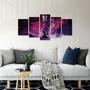 Imagem de Quadro Mosaico Decorativo Narguile Hookaah Tropical Tons De Roxo Fumaça