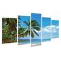 Imagem de Quadro Mosaico Decorativo Praia Azul Céu Coqueiro Litoral Paisagem