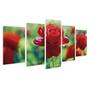 Imagem de Quadro Mosaico Decorativo Rosa Vermelha Flor Floral Sol Fundo Verde