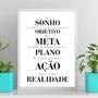 Imagem de Quadro Motivacional Plano Ação Realidade 45x34cm - com vidro