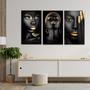 Imagem de Quadro Mulher Negra Maquiagem Dourada salão estética 122x60