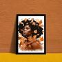 Imagem de Quadro Mulher Negra Outono 33x24cm - Vidro e Moldura Branca