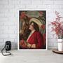 Imagem de Quadro Mulher Vintage Com Cavalo 24X18Cm - Com Vidro