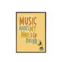 Imagem de Quadro Music Makes My World Go Round 33X24 Com Vidro - Preta