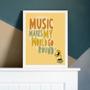 Imagem de Quadro Music Makes My World Go Round 45X34 Com Vidro - Preta