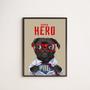 Imagem de Quadro My Super Hero Pug 24x18cm - com vidro