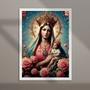 Imagem de Quadro Nossa Senhora Com Menino Jesus- Flores 24x18cm - com vidro