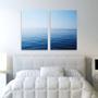 Imagem de Quadro Paisagem Praia Mar Decorativo Moderno kit 2 Telas C/ Moldura e Vidro Oceano - Bimper