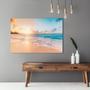 Imagem de Quadro Paisagem Praia Mar Pôr Do Sol Decorativo Moderno Canvas Grande Para Sala Hall- Bimper