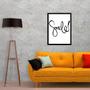 Imagem de Quadro Palavra Smile 33X24Cm - Com Vidro Moldura Preta