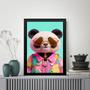 Imagem de Quadro Panda Humano - Óculos 33x24cm - com vidro