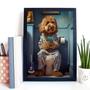 Imagem de Quadro Para Banheiro Cachorrinho Poodle 24X18Cm - Com Vidro