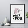 Imagem de Quadro Para Banheiro Rock N Roll 33X24Cm - Com Vidro