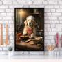 Imagem de Quadro Para Cozinha Cão Golden Retriever 24x18cm - com vidro