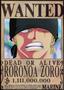 Imagem de Quadro Para Decoração 1Un Anime Wanted Roronoa Zoro