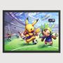Imagem de Quadro para Quarto Futebol Soccer Pokemon Pikashu 45x33 A3