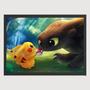 Imagem de Quadro para Quarto Pikachu e Toothless Juntos 45x33 A3