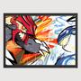 Imagem de Quadro para Quarto Primal Groudon e Primal Kyogre 45x33 A3