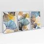 Imagem de Quadro Para Sala Abstrato Ginkgo Leaves Folhas Decorativa Kit 3 Telas - Bimper