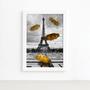 Imagem de Quadro Paris Torre Eiffel Detalhe Amarelo Moldura Branca 33x43