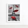 Imagem de Quadro Paris Torre Eiffel Guarda Chuvas Moldura Branca 22x32