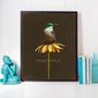 Imagem de Quadro Passarinho - Thankful 33x24cm - com vidro
