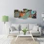 Imagem de Quadro Peixe Abstrato Mosaico 5 Peças Fish decorativo