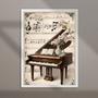 Imagem de Quadro Piano Antigo Com Flores 33x24cm - com vidro