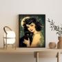 Imagem de Quadro Pin-Up Com Gato Preto 24X18Cm