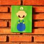 Imagem de Quadro Placa de Metal Decorativa Super Mário Bros World Personagem Luigi Games Geek