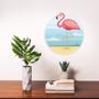 Imagem de Quadro Placa Decorativa Redonda - Flamingo