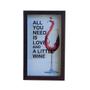 Imagem de Quadro Porta Rolha 35x21x5cm All You Need Is Love And A Little Wine