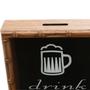 Imagem de Quadro Porta Rolha de Vinho Bambu Drink Good Beer With Good Friends 46,5cmx30,5cmx5cm Rojemac Marfim
