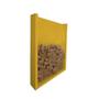 Imagem de Quadro Porta Rolhas de Vinho Champanhe Tampinhas Decorativo - Amarelo Laca