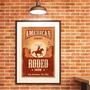 Imagem de Quadro Poster Cowboy Rodeio - 60X48Cm