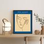 Imagem de Quadro Poster Picasso MinimalistaAzul 24x18cm - com vidro