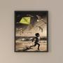 Imagem de Quadro Praia - Menino Com Pipa 33x24cm - com vidro