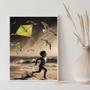 Imagem de Quadro Praia - Menino Com Pipa 45X34Cm - Com Vidro