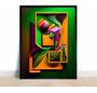 Imagem de Quadro Premium Sala Abstrato Colorido Decorativo A3 45x33cm