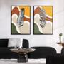 Imagem de Quadro Premium Textura CX Alta Folhas em Cores 2 2un 40x60