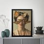 Imagem de Quadro Realista Frida Com Borboletas 24X18Cm - Com Vidro