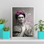 Imagem de Quadro Roxo E Preto Frida Kahlo 33x24cm - com vidro