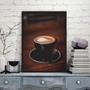 Imagem de Quadro Rústico Xícara Com Café Coração 24x18cm - com vidro