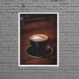 Imagem de Quadro Rústico Xícara Com Café Coração 45x34cm - com vidro