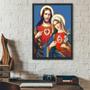 Imagem de Quadro Sagrado Coração De Jesus E Maria 45X34Cm - Preta