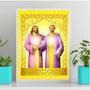 Imagem de Quadro Saint Germain E Jesus Cristo 24X18Cm Vidro Branca