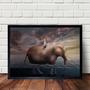 Imagem de Quadro Surrealista Menina Com Elefante 33x24cm - com vidro