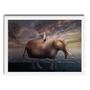 Imagem de Quadro Surrealista Menina Com Elefante 33x24cm - com vidro
